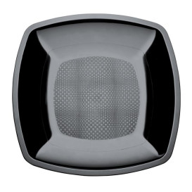 Assiette Plastique Réutilisable Plate Noir  PS 180mm (25 Utés)