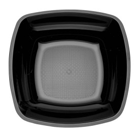 Assiette Plastique Réutilisable Creuse Noir  PS 180mm (25 Utés)