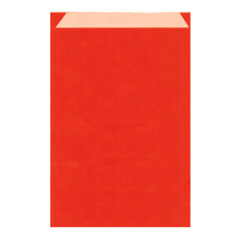Sac Papier Kraft Rouge 26+9x38cm (125 Unités)