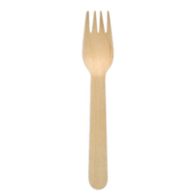Fourchette en Bois Emballée 16cm (25 Utés)