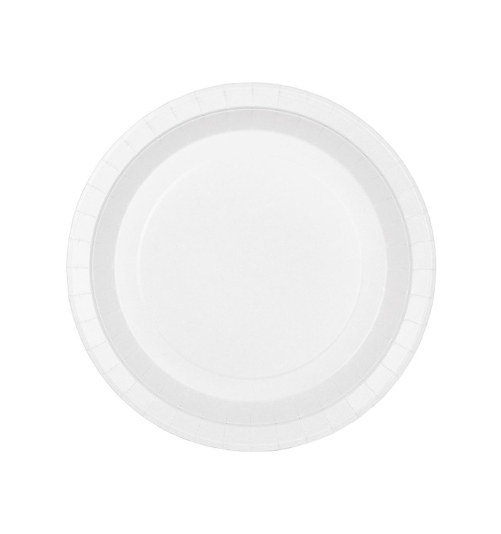 Assiette en Carton Ronde Ingraissable Blanc Ø22cm 200g/m² (50 Utés)