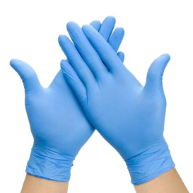 Gants Nitrile sans Poudre Bleu Taille M AQL 1.5 (100 Utés)