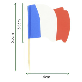 Pique en Bois Drapeau "France" 65mm (14.400 Unités)