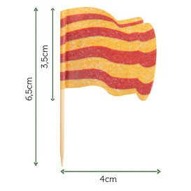 Pique en Bois Drapeau "Catalogne" 65mm (144 Unités)