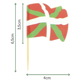 Pique en Bois Drapeau "Euskadi" 65mm (144 Unités)