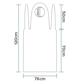 Tablier Polyéthylène 20 Microns 120x76cm Blanc (100 Unités)