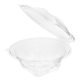 Saladier Rond avec charnière APET Transparent 600ml Ø175mm (46 Utés)