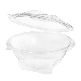 Saladier Rond avec charnière APET Transparent 1000ml Ø186mm (20 Utés)