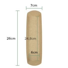 Plateau à Sandwich Kraft 500ml 24,8x6cm (500 Uds)