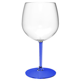 Verre Balloon Réutilisable Durable TT Pied Bleu 580ml (1 Uté)
