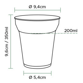 Gobelet Biodégradable PLA Transparent 350ml (50 Utés)