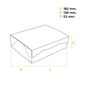 Boîte pâtissière 18,2x13,6x5,2cm 500g Blanc (25 Unités)