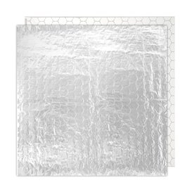 Papier d'Aluminium Ingraissable Argenté 35x35cm (1000 Uds)