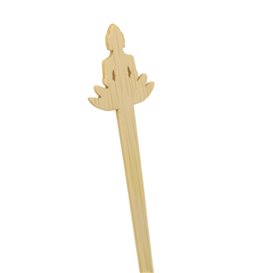 Agitateur à Boissons en Bambou « Bouddha 1 » 14cm (50 Utés)
